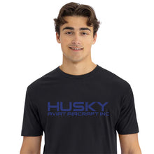 Husky Black Tee with Blue Text