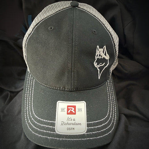Husky Gray Logo on Black Cap (Dad Hat)