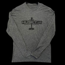 Husky Long Sleeve Gray Silhouette USA Flag Tee