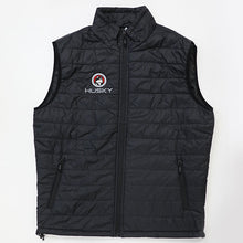 Husky Brand Puffy Vest, Black with Red Embroidery
